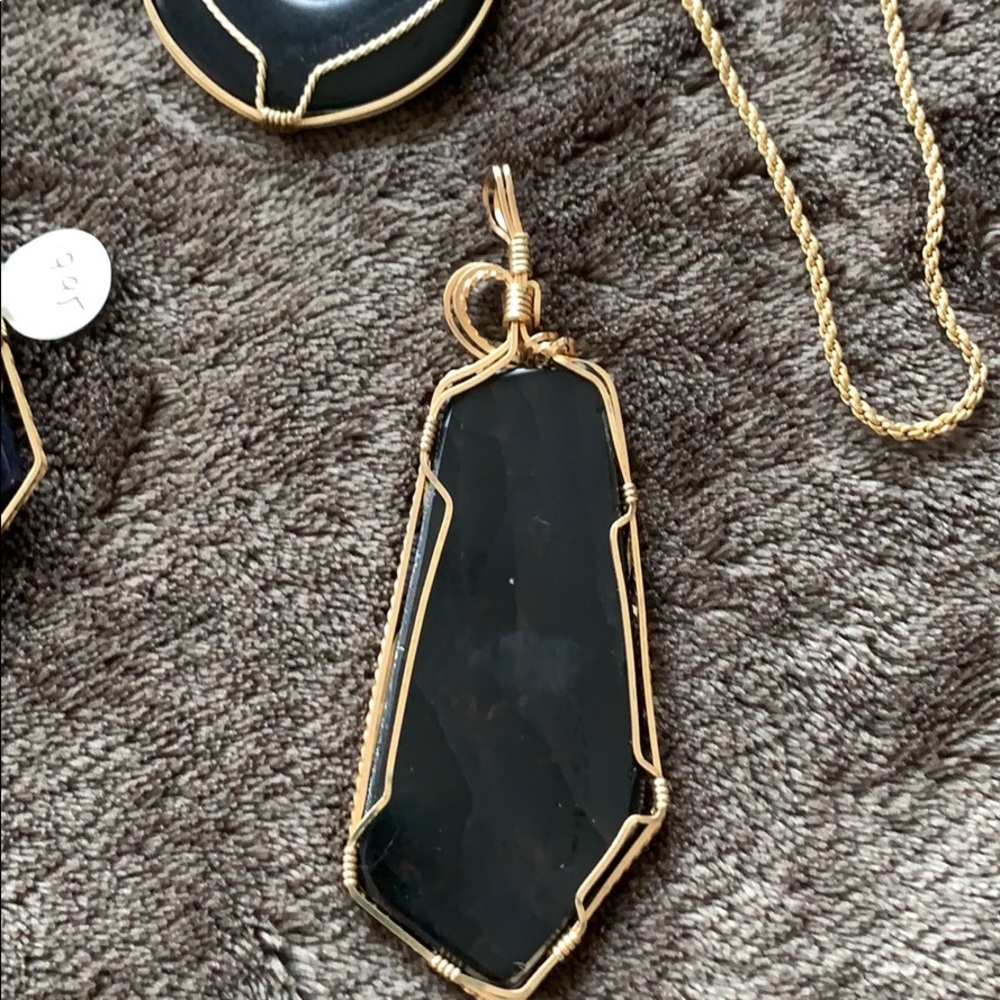 Onyx necklace & Obsidian pendant bundle - Picture 6 of 7